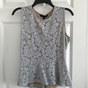 Blue lace peplum top